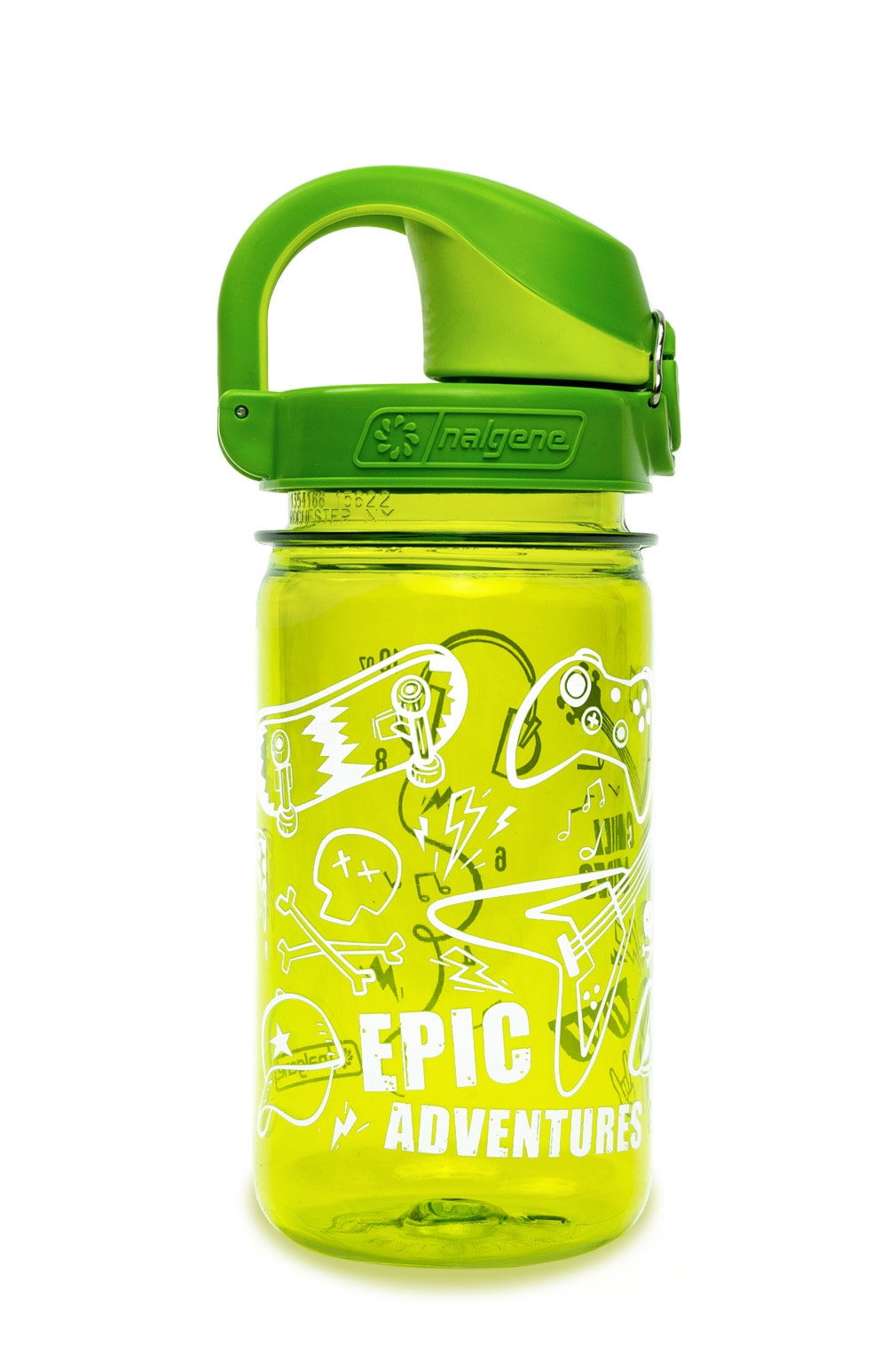Nalgene product detail: 12oz On-The-Fly Kids Lock-Top Bottle with Graphics F8 — 12oz On-The-Fly Kids Lock-Top Bottle with Graphics