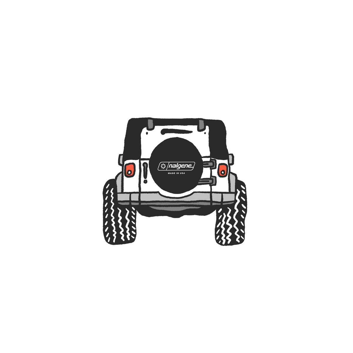 Nalgene product view: Four Wheeling Sticker A4 — Four Wheeling Sticker